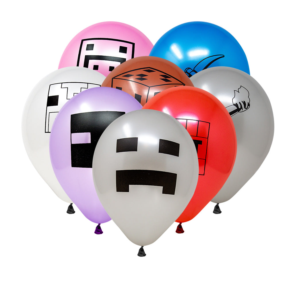 These colorful latex balloons with minecraft characters printed on it are a perfect complement to your gamer themed celebration. They will surely be a hit to your guests and will turn your dream gamer themed party into reality!