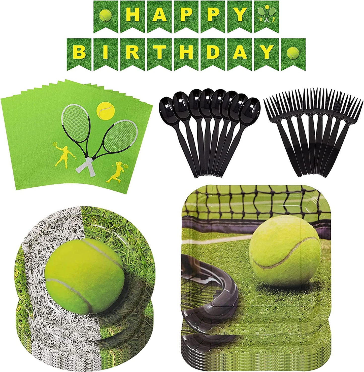 Tennis Party Supplies Packs (For 16 Guests)