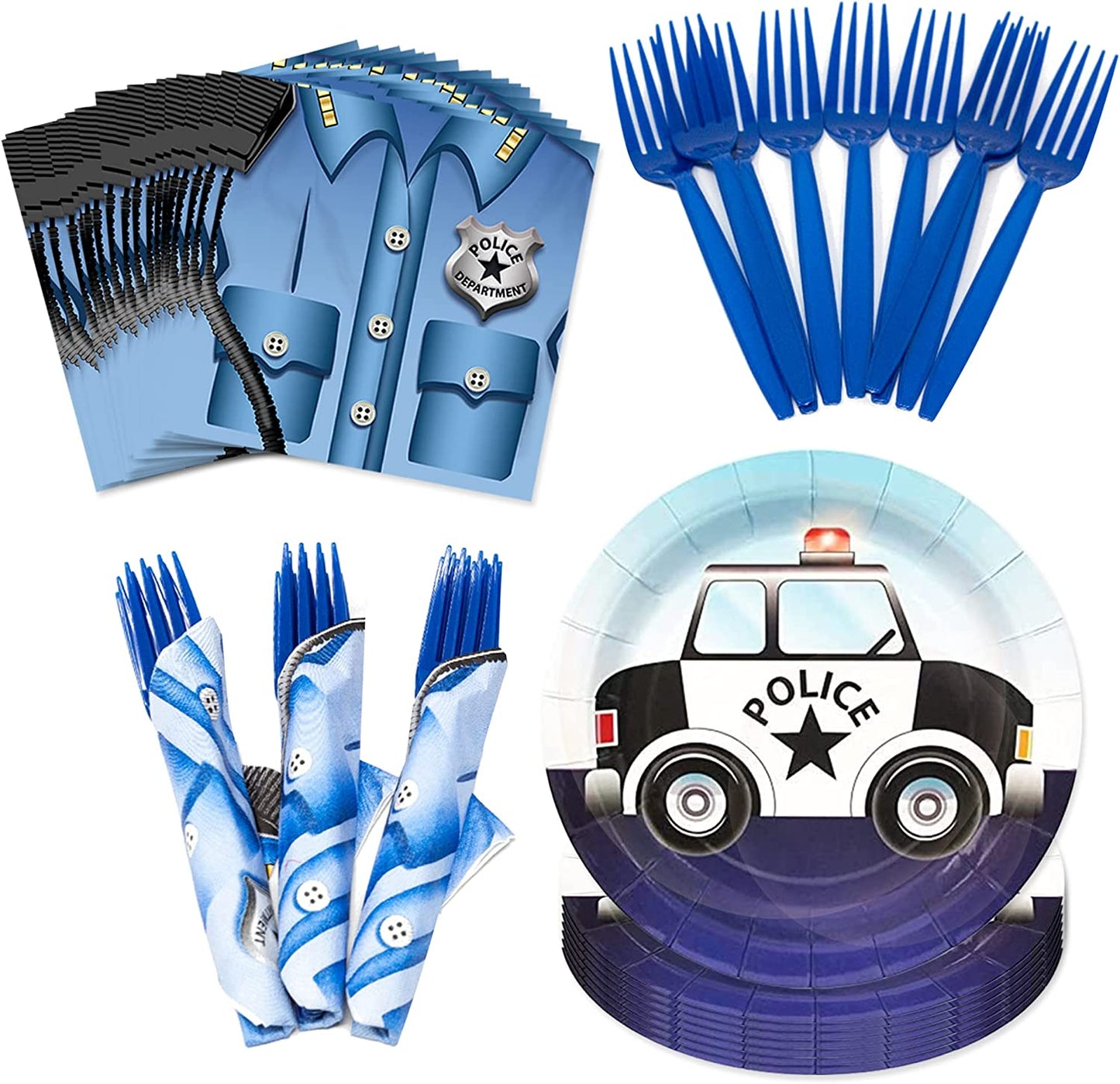 Police Value Party Supplies Packs (For 16 Guests)