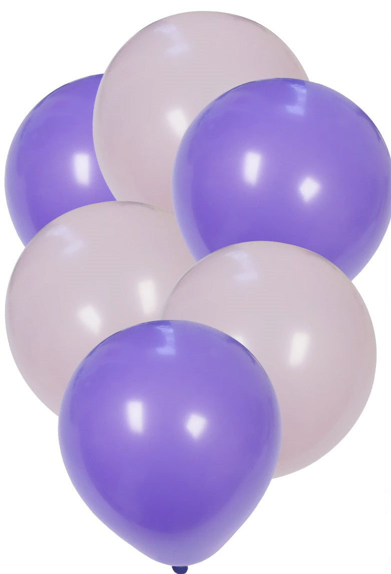 10 lavender and 10 pink 10-inch balloons, matching the kitten theme party decor.