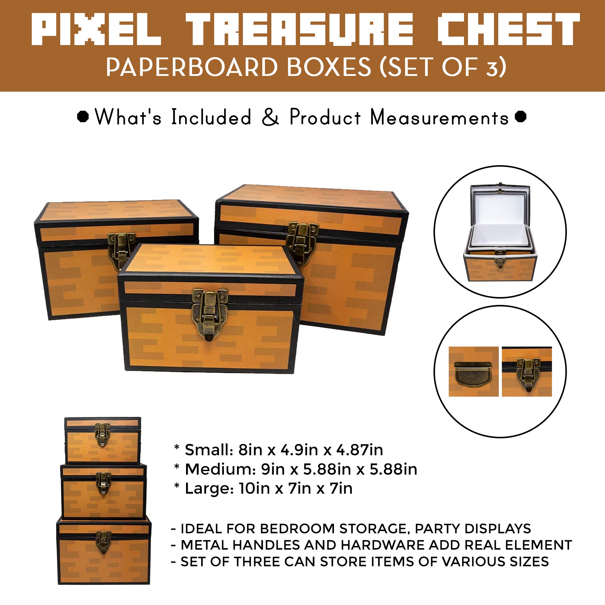 Mining Fun Chests - 3 sizes (3 pack) – Discount Party Supplies