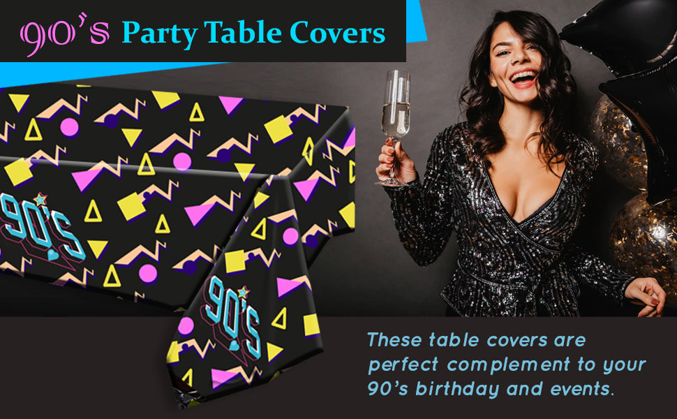 90's Party Table cover on the table