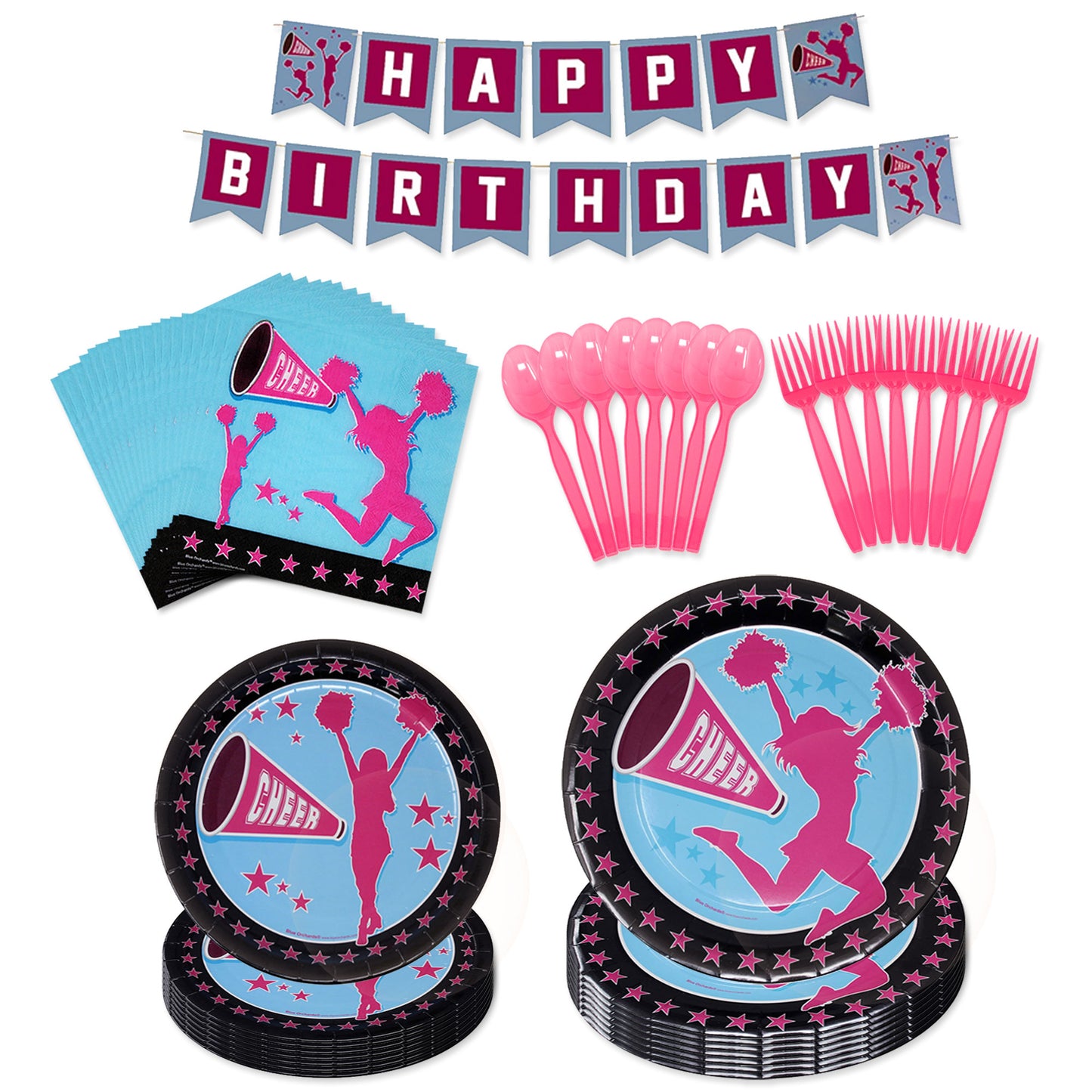 Cheerleading Party Supplies Packs (For 16 Guests)