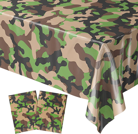Camo Party Table Covers (Pack of 2) - 54"x108" XL - Camouflage Party Supplies, Camo Party Supplies, Camo Plastic Table Cover, Army Table Cover, Camo Theme Party, Army Green Party