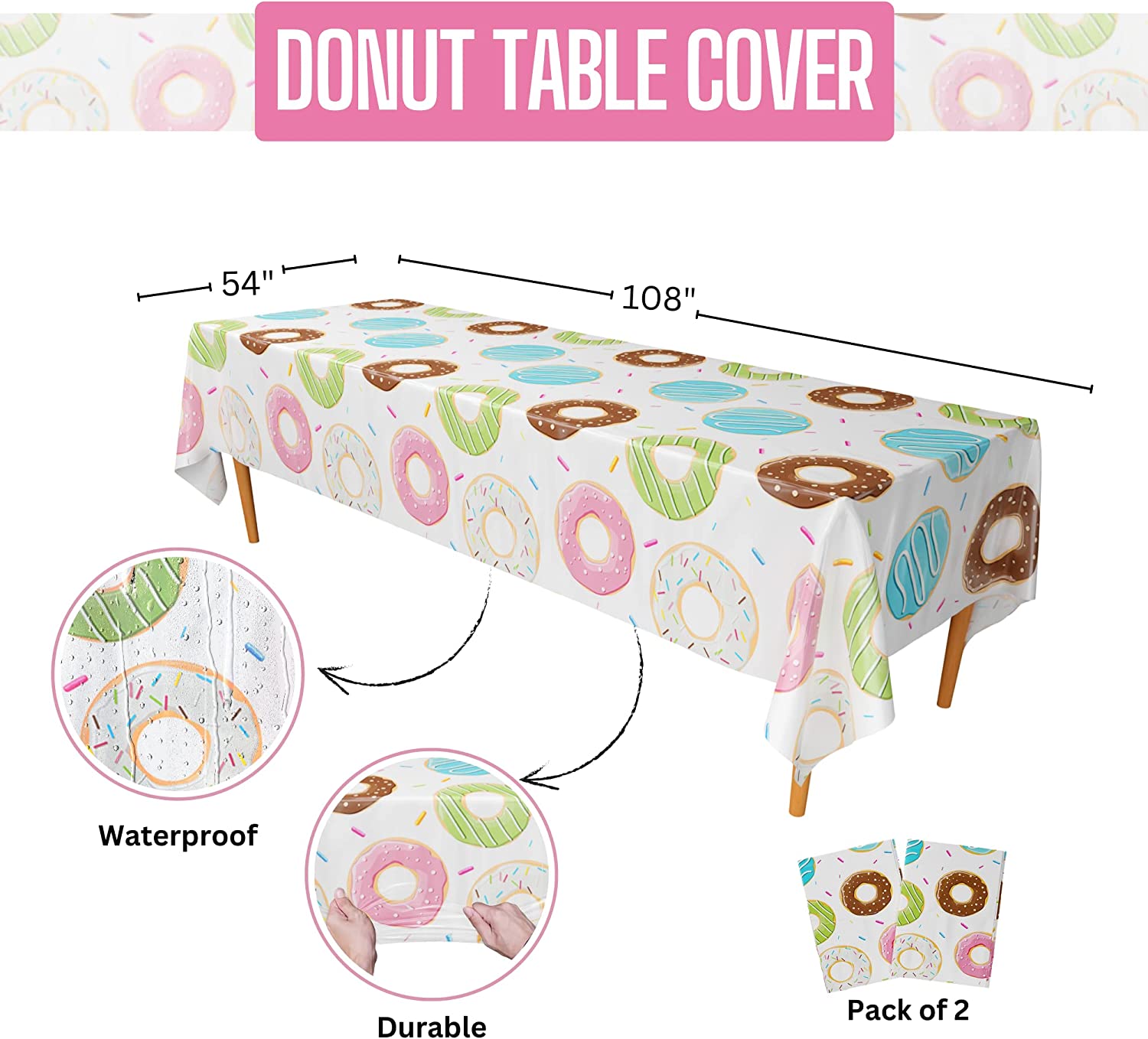Waterproof and Durable Plastic Donut Table Cover