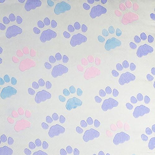 Paper lunch napkins featuring cute cat paw prints, perfect for a kitten-themed party or event.