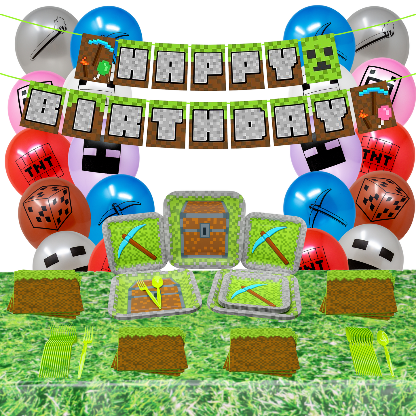 Mining Fun Ultimate Party Supplies Packs (For 16 Guests)