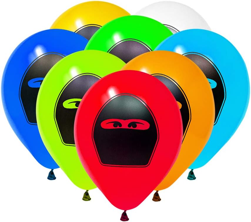 Image of a latex balloons with a Ninja Master theme, suitable for use in birthday celebrations with a ninja or martial arts theme.