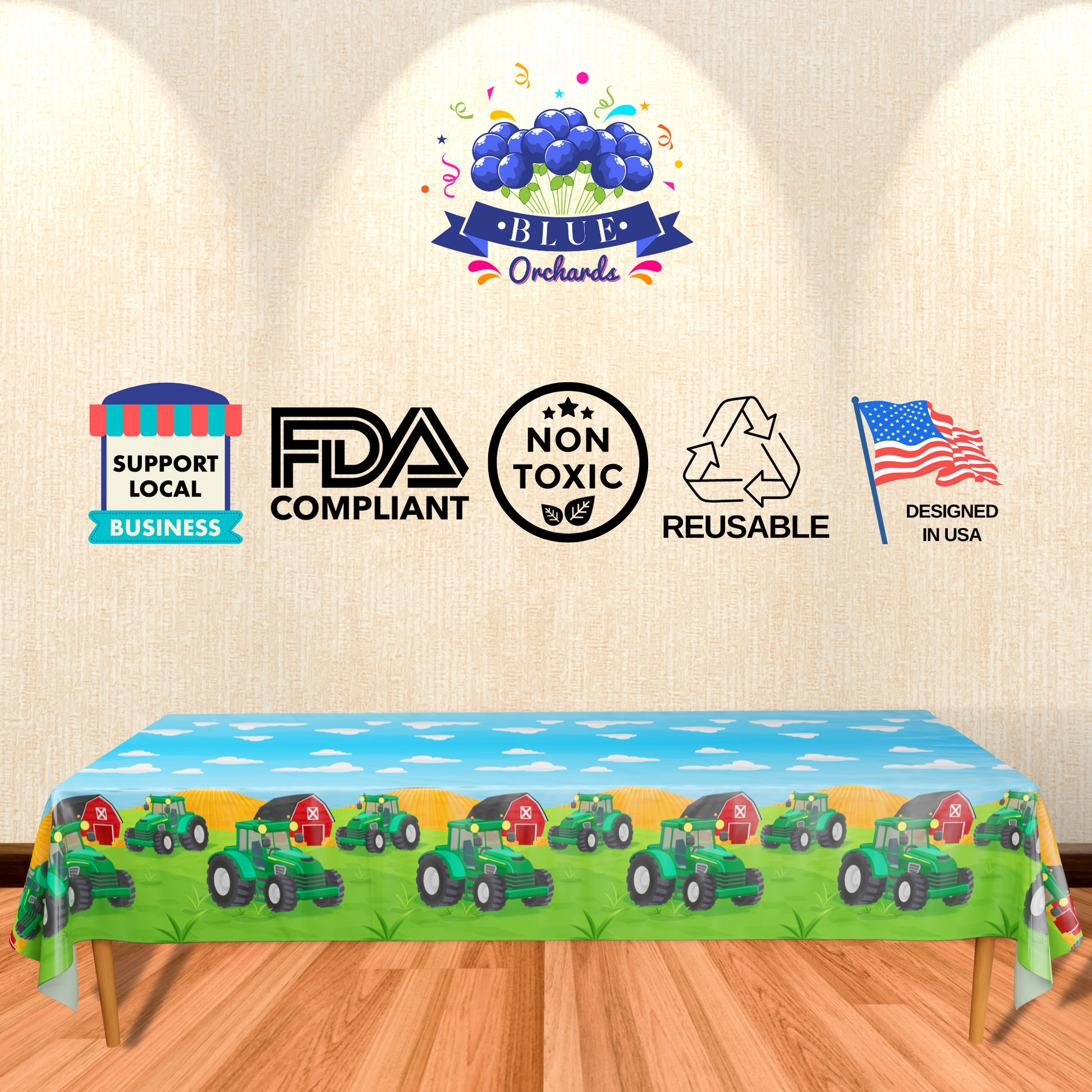 Made with durable materials, these Farm Party Table Covers are great for protecting your tables while adding a decorative touch.