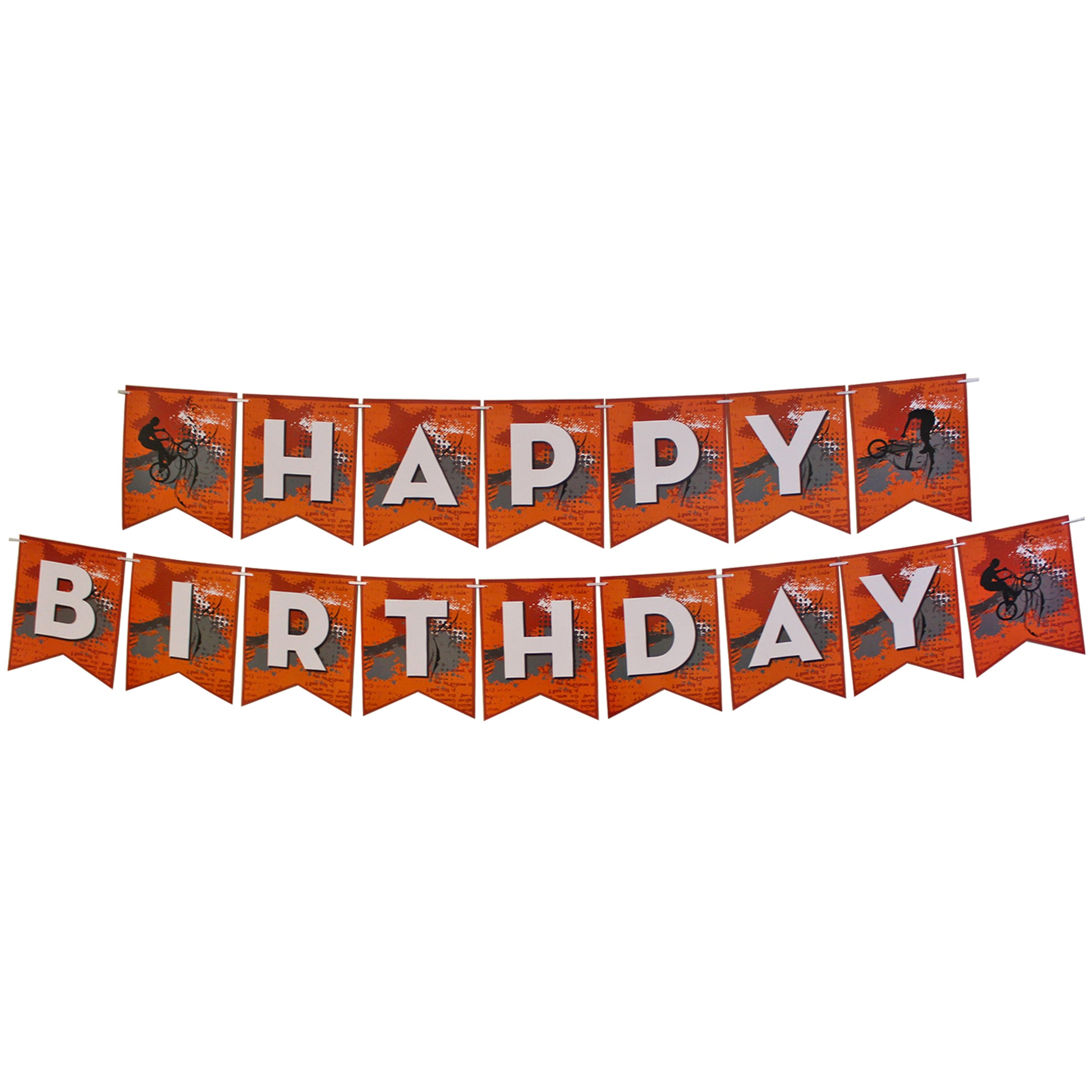 Image of the eXtreme Party Banner featuring an extreme party theme. The Happy Birthday Banner is 6 inches x 8 inches, making them the perfect addition to your birthday party celebration with an adventurous, outdoor or extreme sports theme.