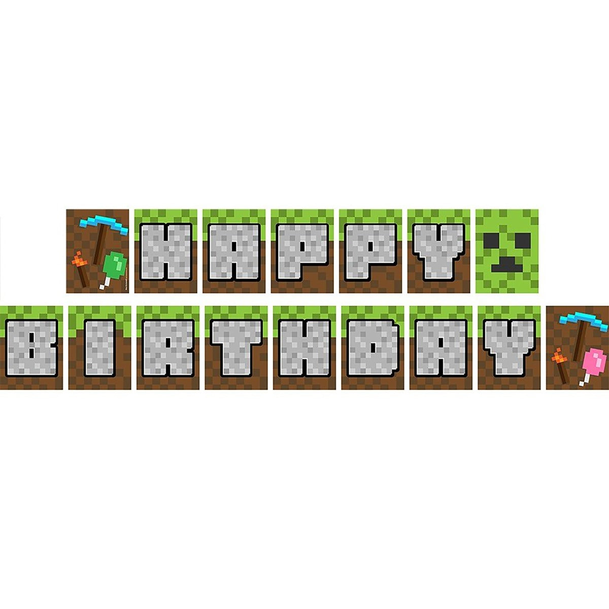 These colorful minecraft birthday banner decorations are a perfect complement to your gamer themed celebration. They will surely be a hit to your guests and will turn your dream gamer themed party into reality!