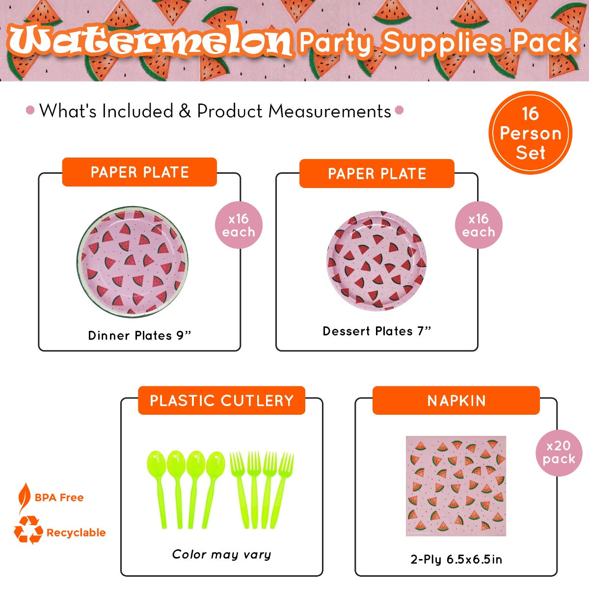 watermelon party supplies packs